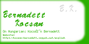 bernadett kocsan business card